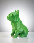 Statue Bouledogue Géométrique 3D - Sculpture Facettes