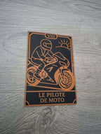 Carte Tarot "Le Pilote de Moto" - Tarot des Métiers Cuivre & Noir - Déco Biker
