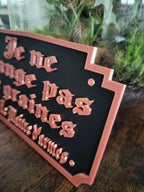 Plaque Murale Kaamelott – Citation Maître d'Armes « Je ne mange pas de graines »