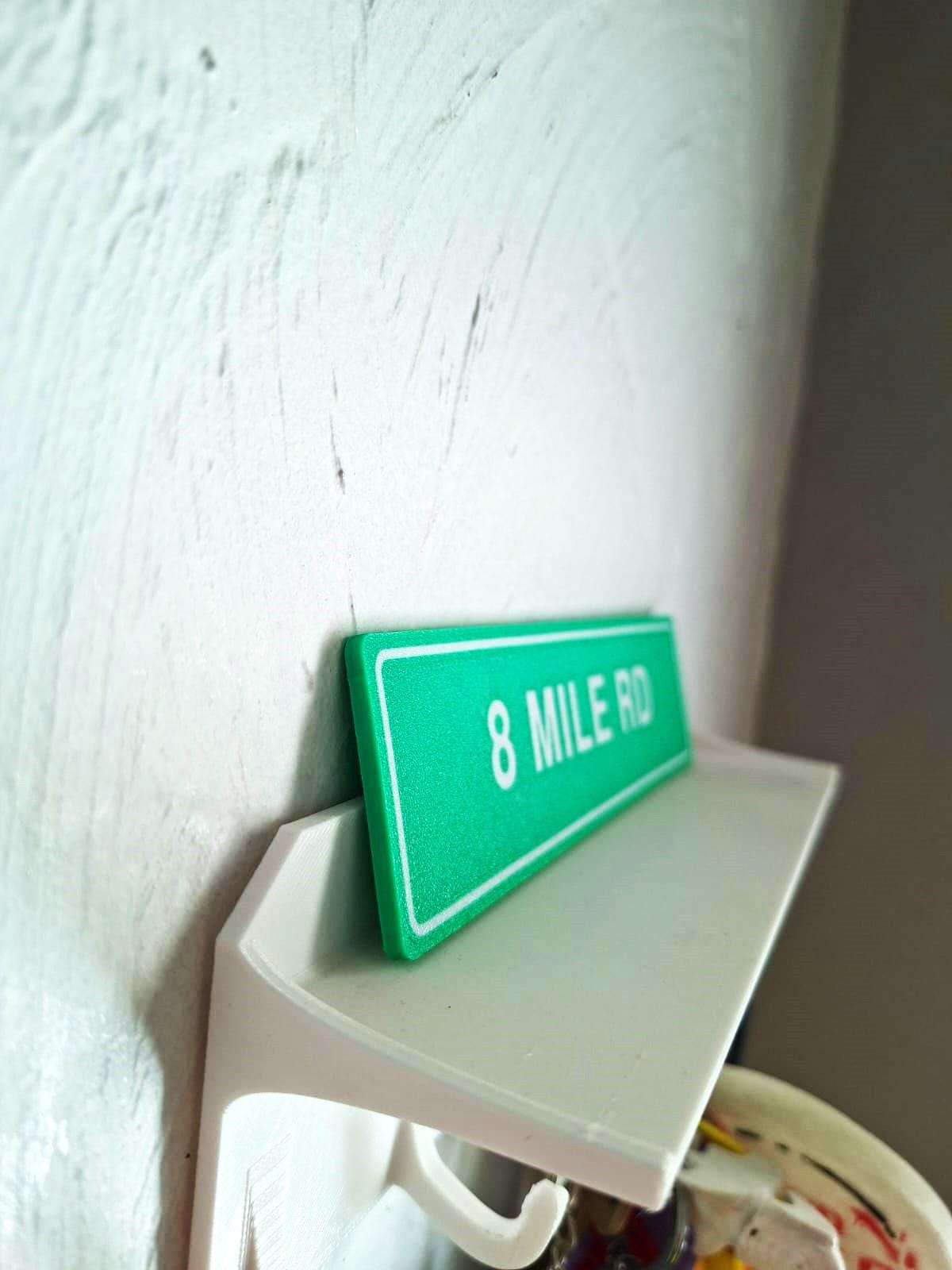 Plaque 8 Mile Road Detroit 3D - Déco Hip-Hop Street Art