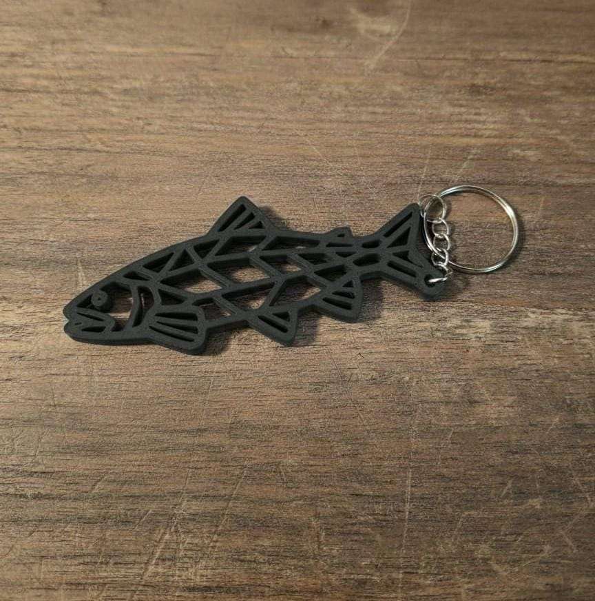 Porte-Clés Truite 3D - Accessoire Pêche Géométrique