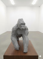 Statue Gorille Low Poly 3D - Sculpture Origami