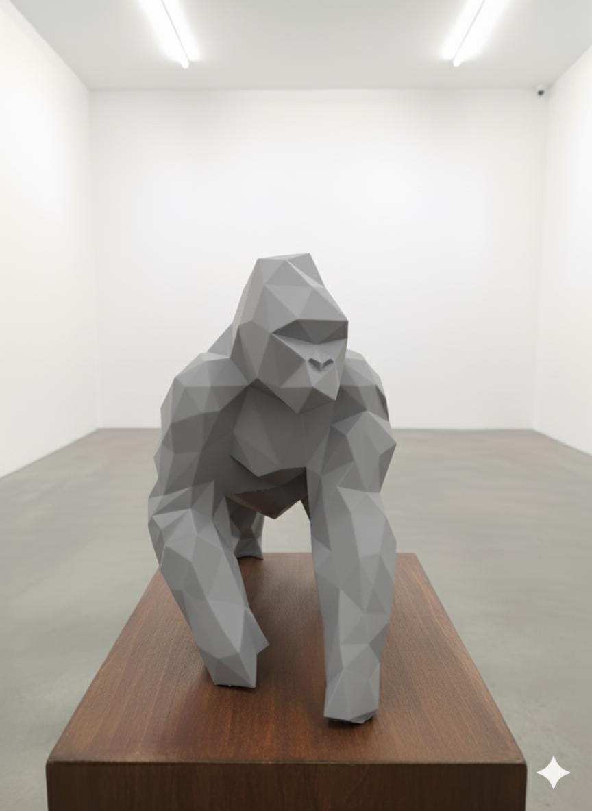 Statue Gorille Low Poly 3D - Sculpture Origami