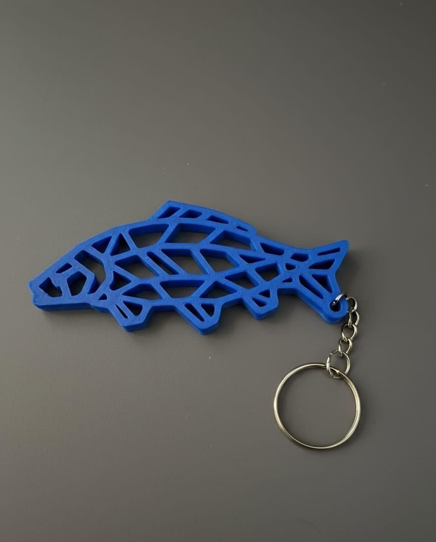 Porte-Clés Carpe 3D - Accessoire Carpiste Géométrique