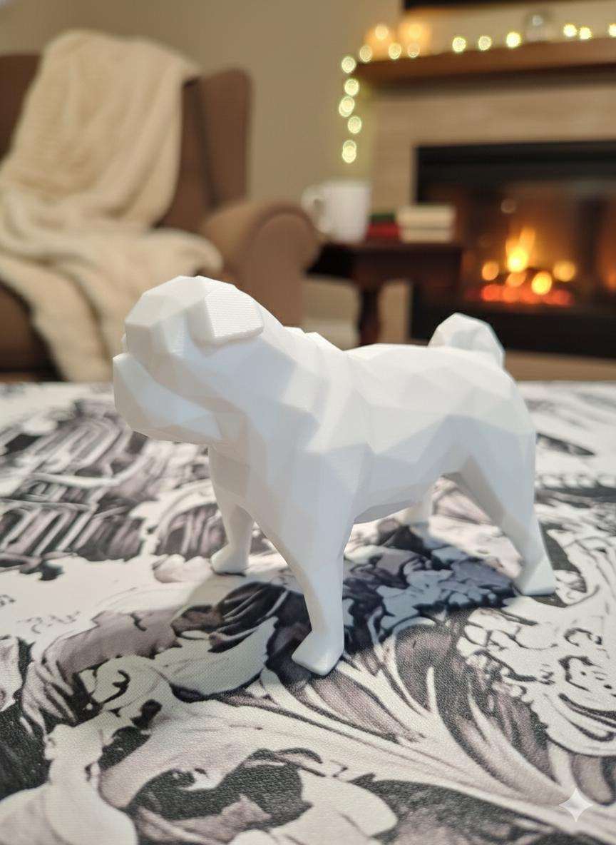 Figurine Carlin Low Poly 3D - Sculpture Géométrique