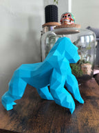 Statue Gorille Low Poly - Sculpture Origami 3D - Déco Moderne Animalière Design