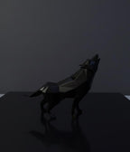 Sculpture Loup Low Poly 3D - Statue Sauvage Géométrique