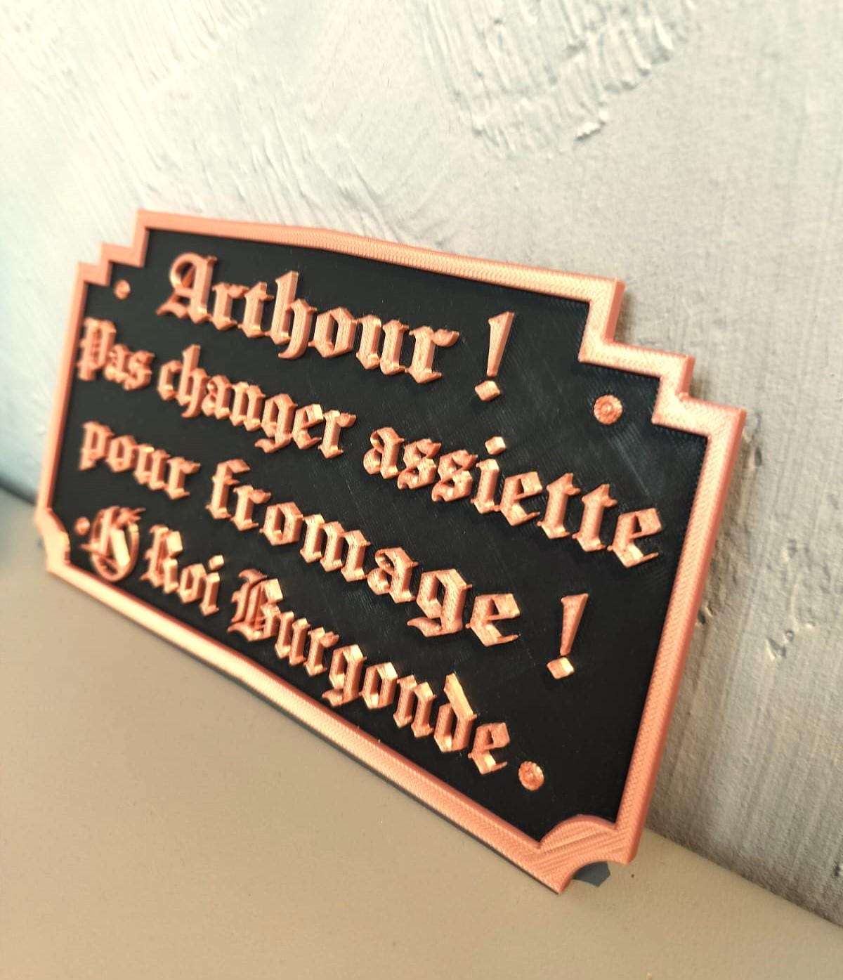 Cadre Kaamelott 3D - Citation Roi Burgonde Fromage