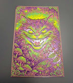 Tableau Chat Psychédélique 3D - Déco Murale Relief Colorée