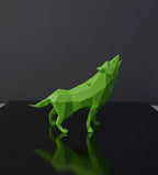Sculpture Loup Low Poly 3D - Statue Sauvage Géométrique