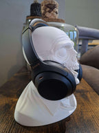 Support Casque Gamer Crâne 3D – Buste Squelette Blanc – Déco Gaming