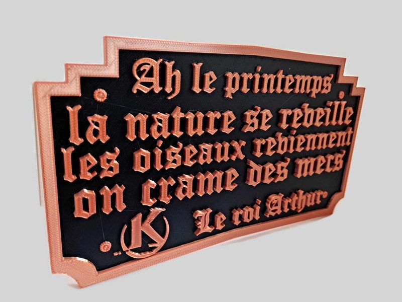 Cadre Kaamelott 3D - Citation Arthur Le Printemps