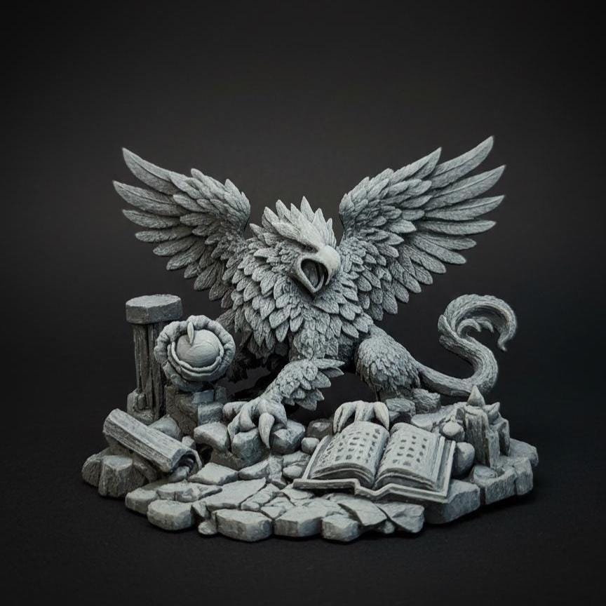 Magnet Gryffon 3D - Accessoire Jeu de Rôle D&D - Décor Table JDR Fantasy