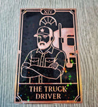 Carte Tarot "The Truck Driver" - Tarot des Métiers Cuivre & Noir - Déco Mystique