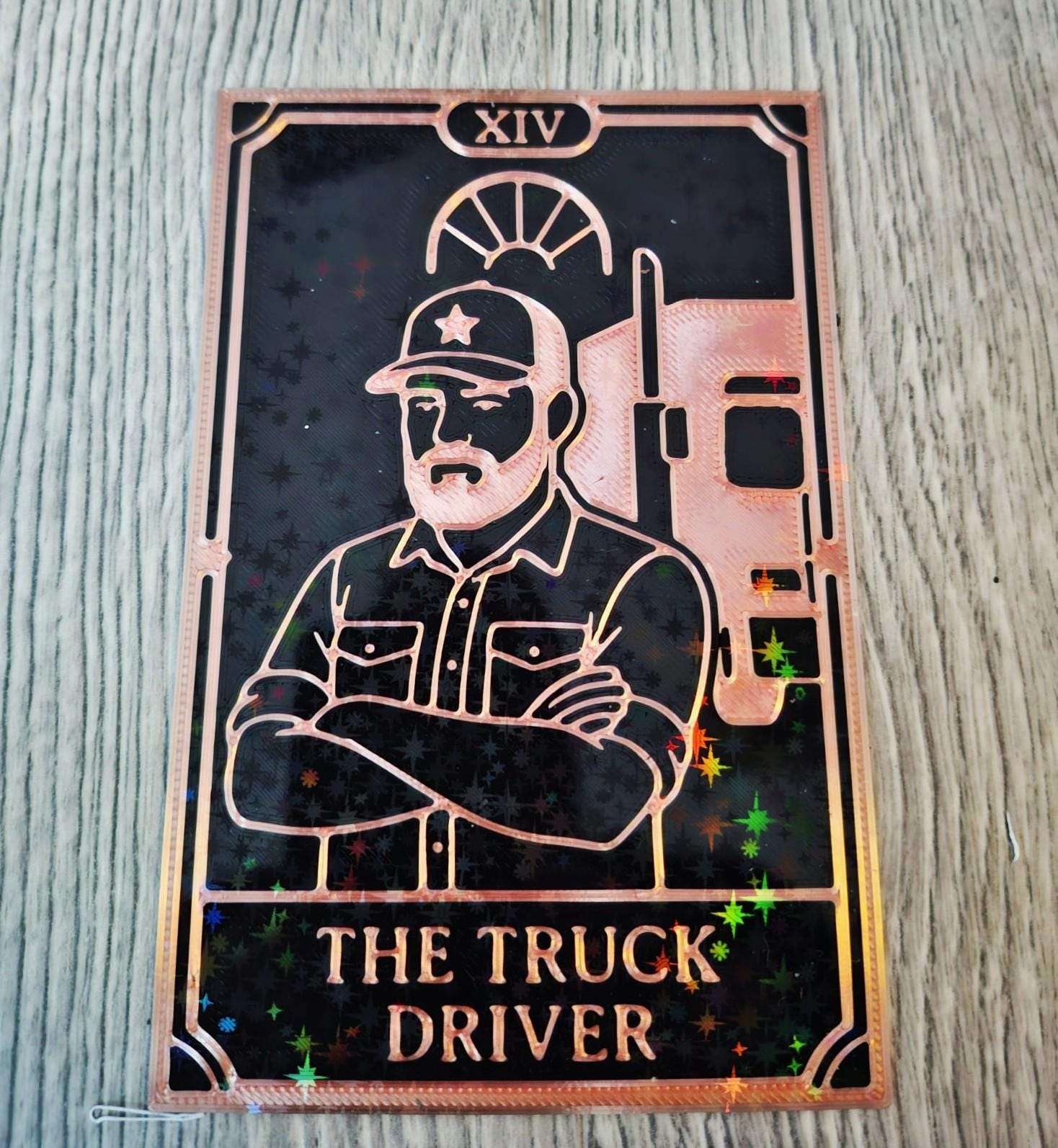Carte Tarot "The Truck Driver" - Tarot des Métiers Cuivre & Noir - Déco Mystique