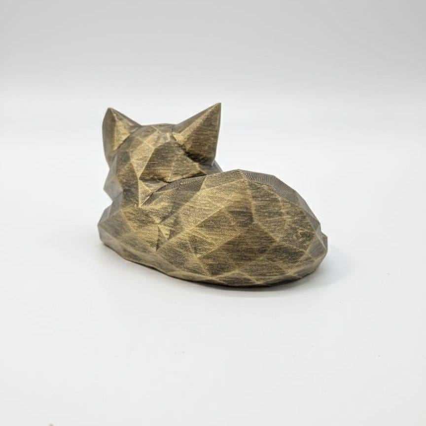 Statue Chat Minimaliste 3D - Sculpture Géométrique