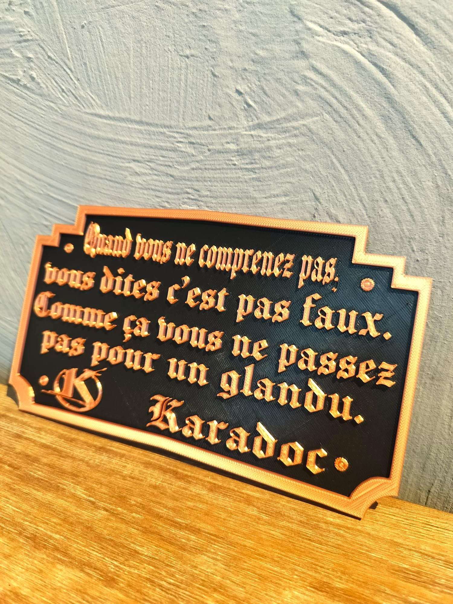 Cadre Kaamelott Citation Karadoc "C'est Pas Faux" - Déco Murale Humour - Impression 3D