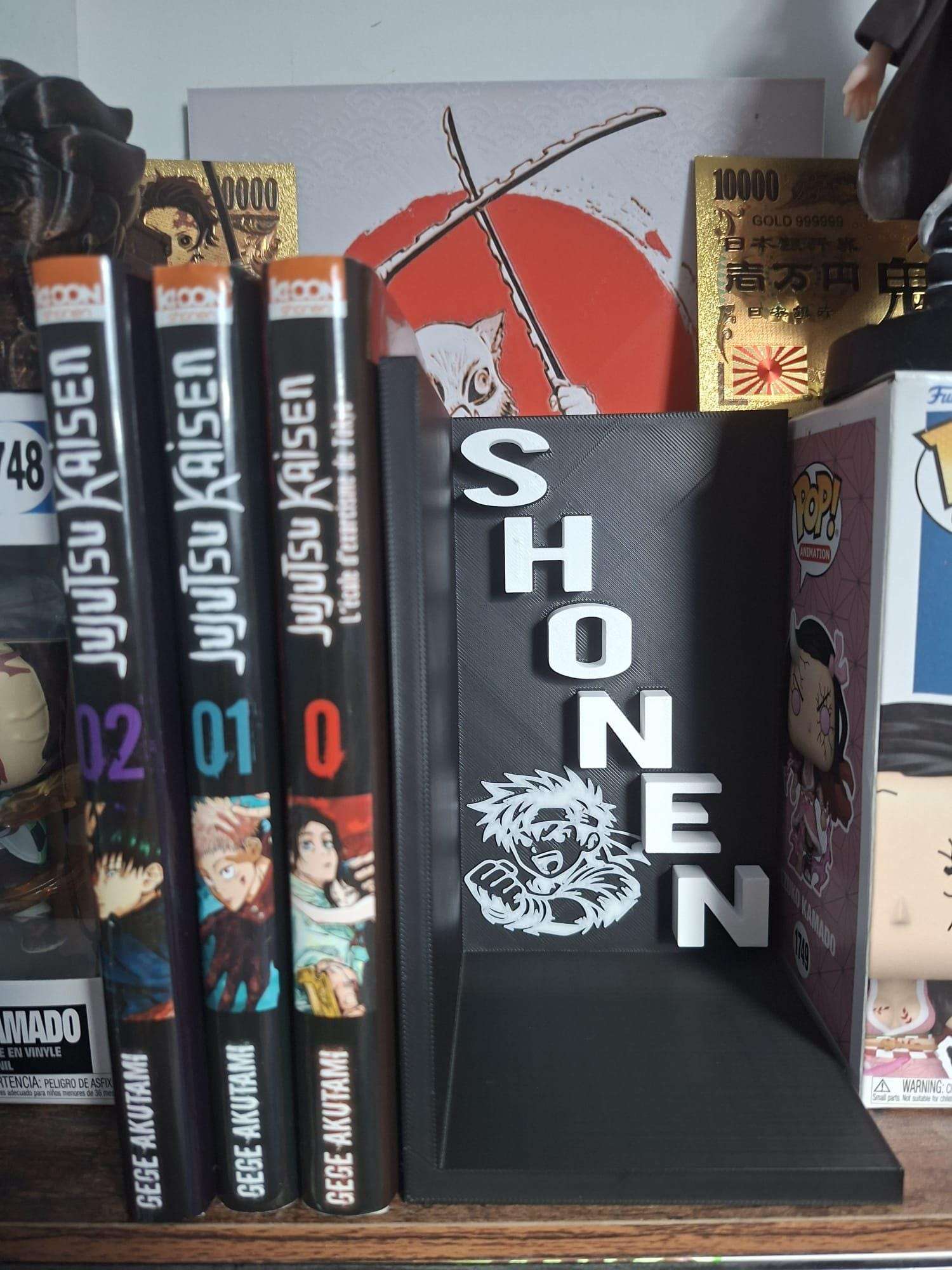 Serre-Livres Manga 3D – Support Livres Anime Noir & Blanc – Déco Otaku