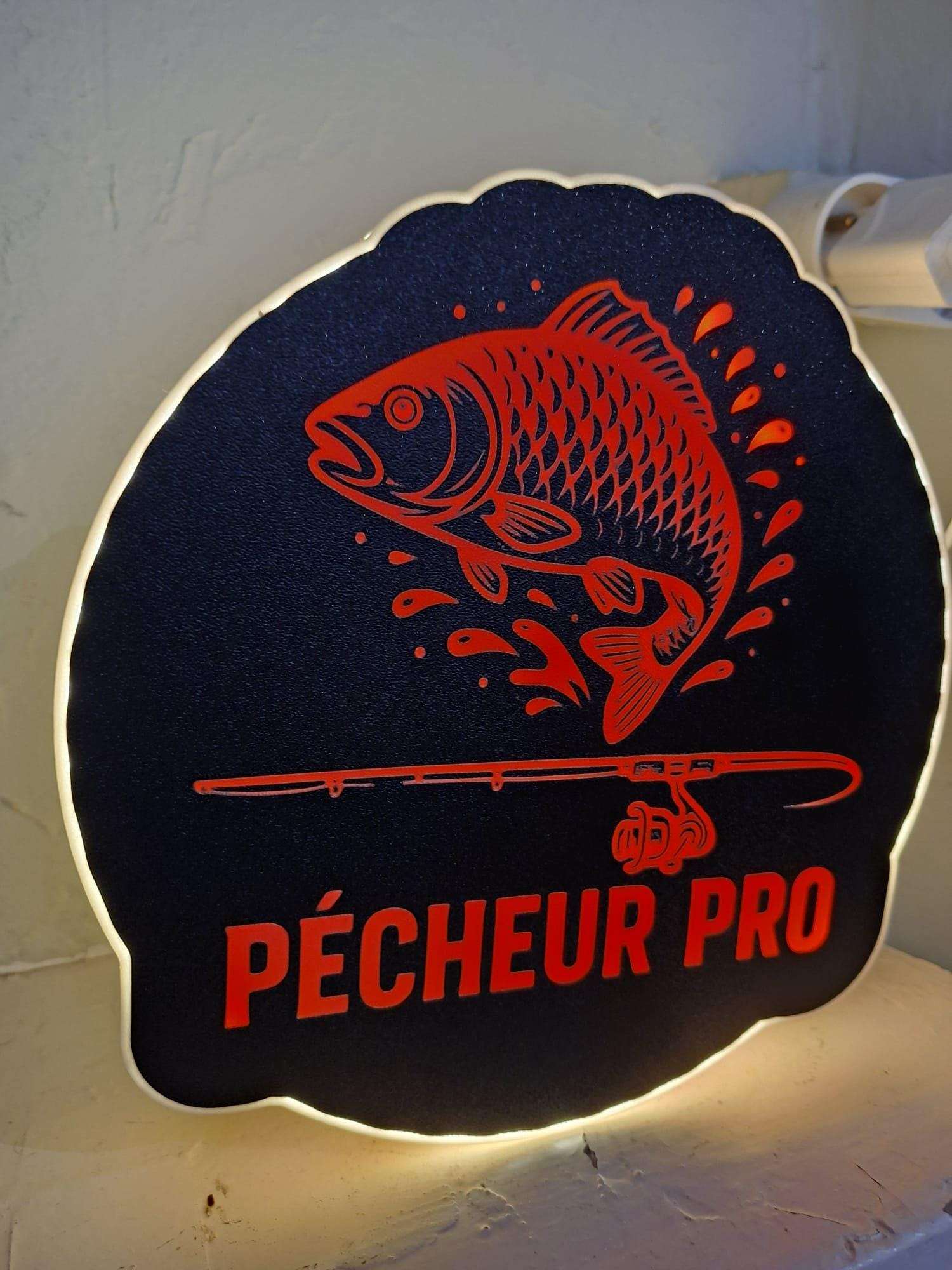 Light Box Pêche à la Carpe Imprimée en 3D – Déco LED Murale & Bureau pour Pêcheur
