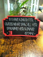 Plaque Murale Eminem Stan 3D - Citation "Name Her Bonnie" - Déco Rap