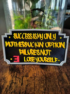 Plaque Murale Eminem Lose Yourself 3D - Citation Motivante Rap